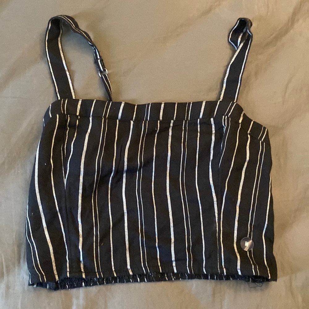 Hollister Black Striped Top Size M